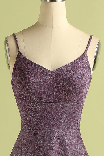 Vestido de fiesta satén uva